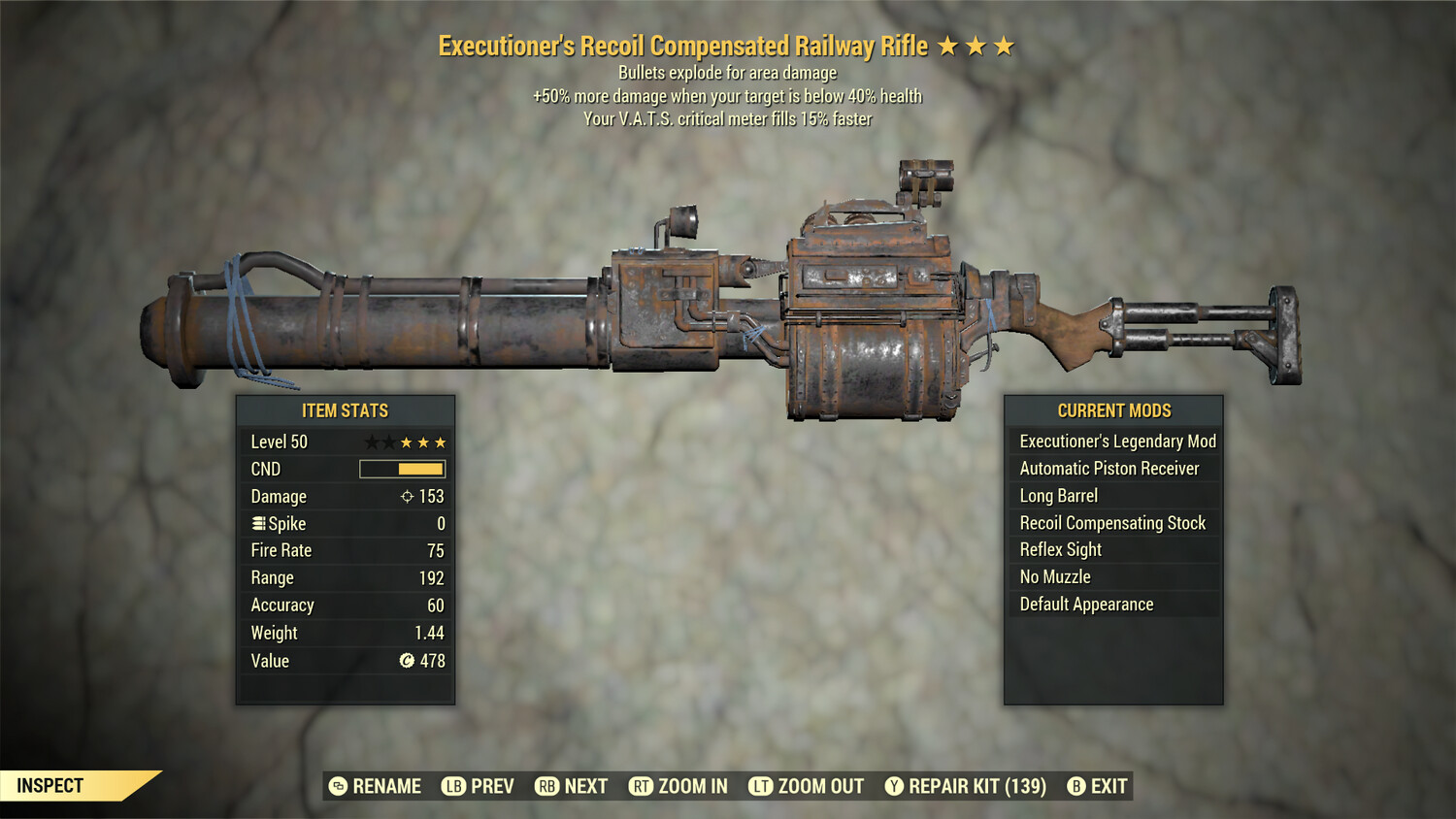 Executioners Explosive 15c Railway Rifle
