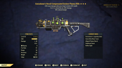 Executioners 50/90 Enclave Plasma Rifle With Flamer Mod