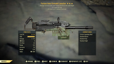 Furious 25/25 Auto Grenade Launcher