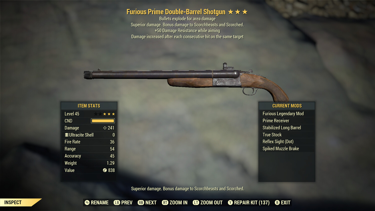 Furious Explosive 50 Double Barrel Shotgun