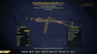 Legacy Furious Explosive 15 Radium Rifle