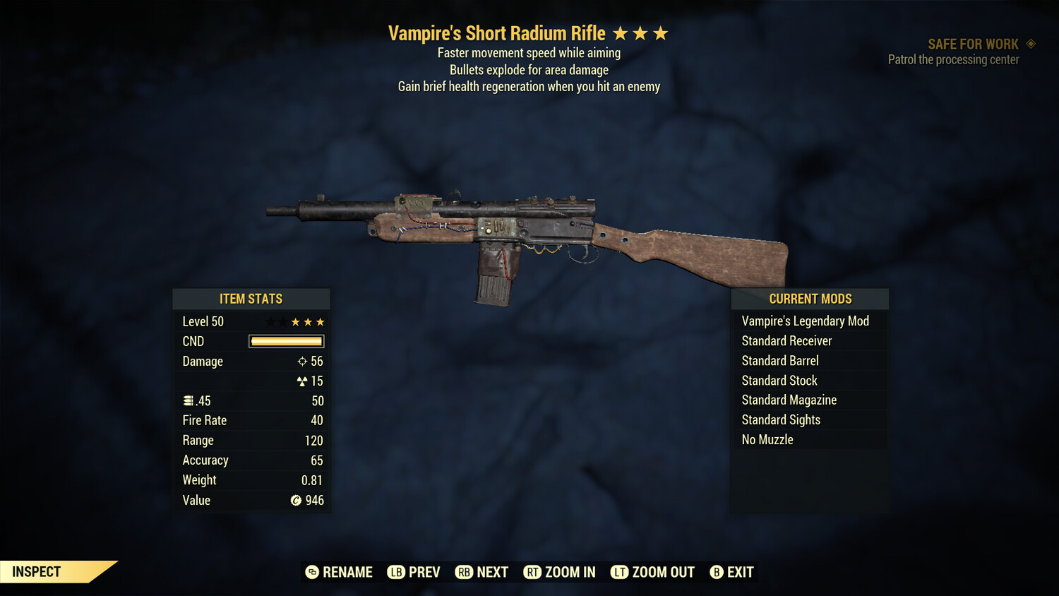 Unbreakable Legacy Vampire Explosive FMSWA Radium Rifle