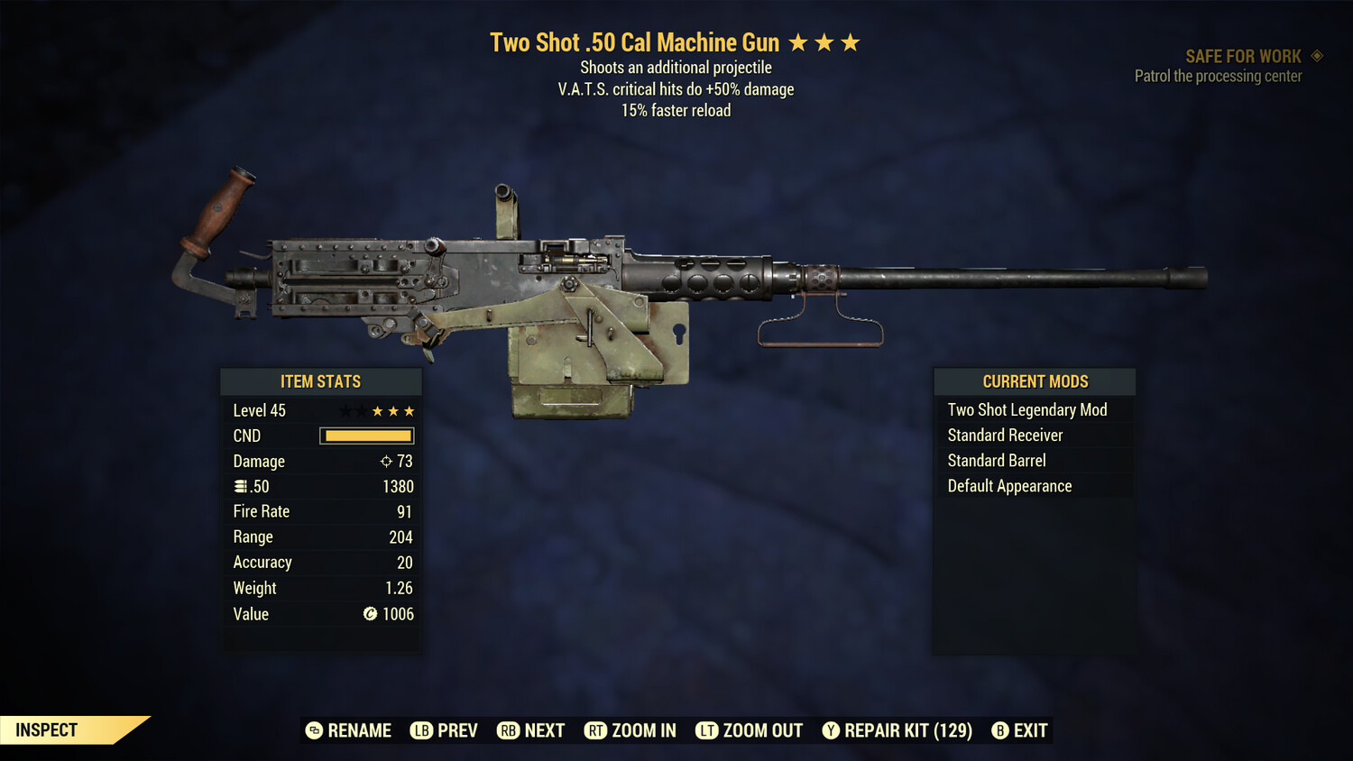 Two Shot 50/15 50-cal Machine Gun