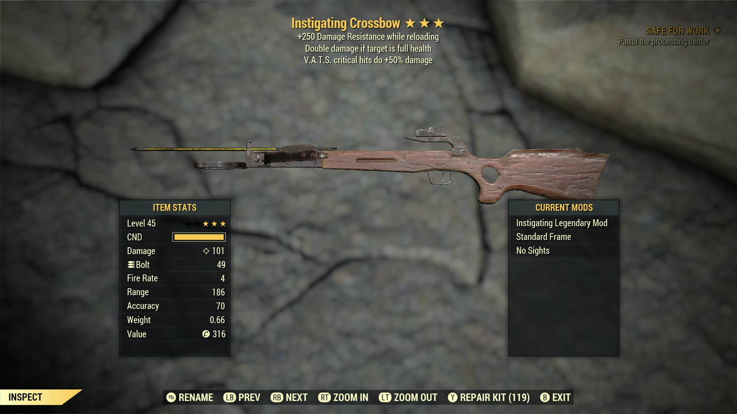 Instigating 50/250 Crossbow