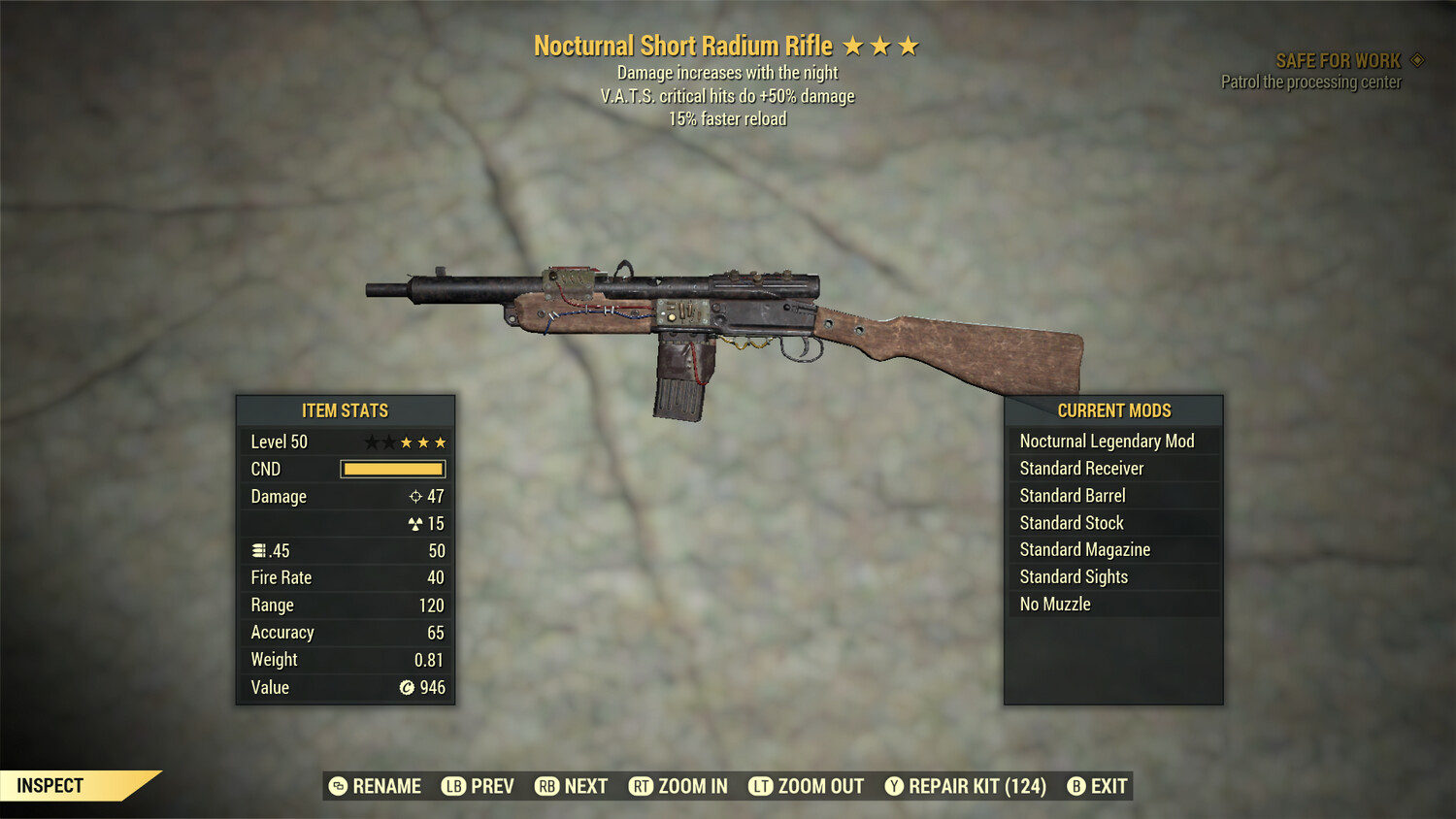Nocturnal 50/15 Radium Rifle