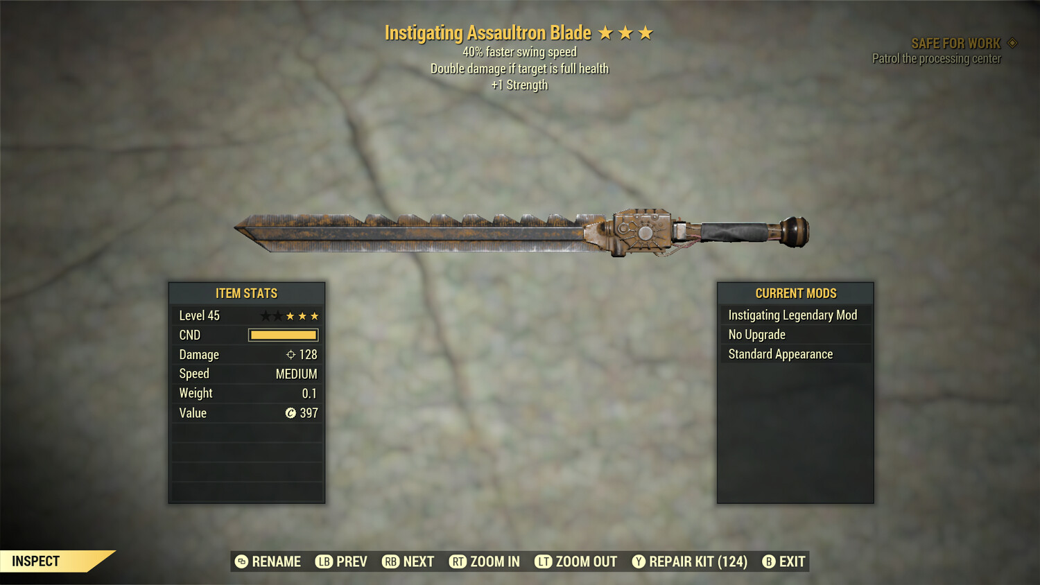 Instigating 1S/SS Assaultron Blade