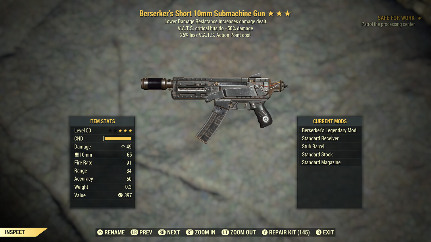 Berserker 50/25 10mm Submachine Gun