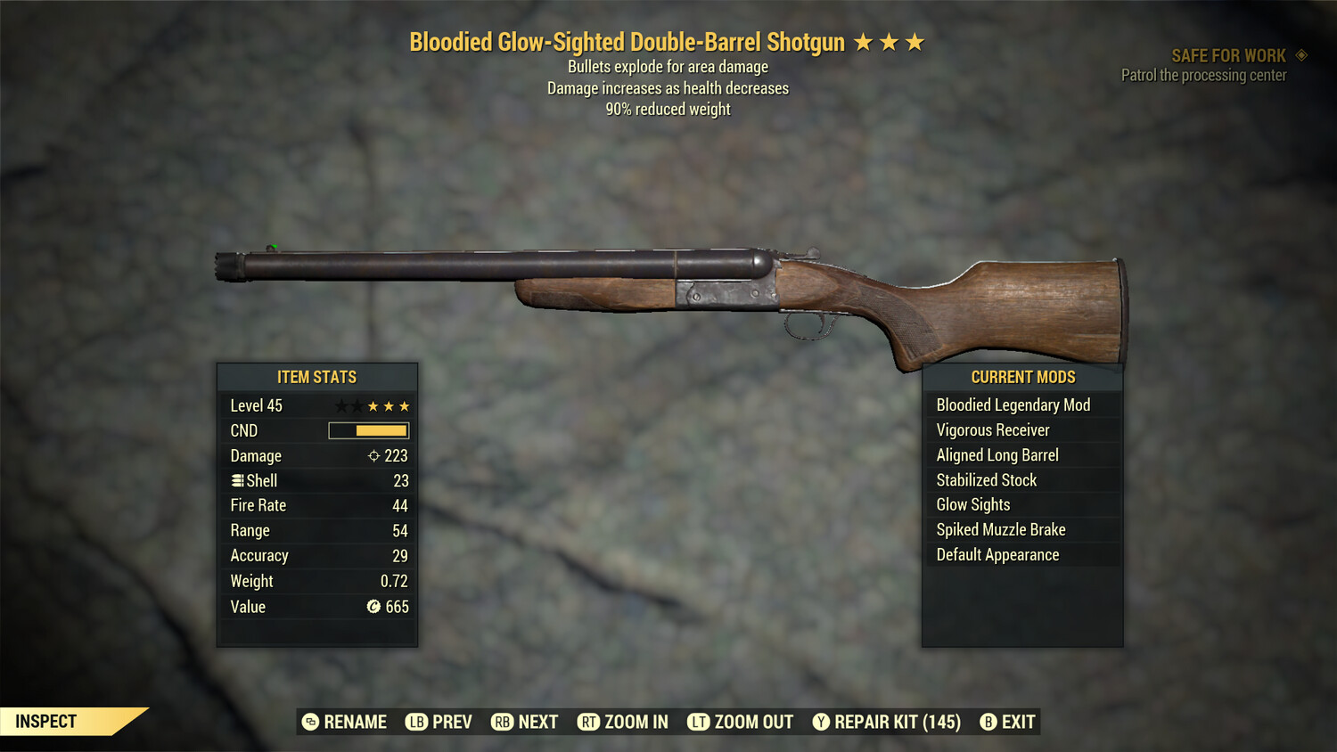 Bloodied Explosive 90 Double Barrel Shotgun