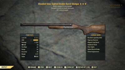Bloodied Explosive 90 Double Barrel Shotgun