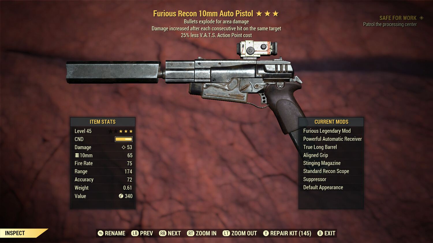 Furious Explosive 25 10mm Submachine Gun