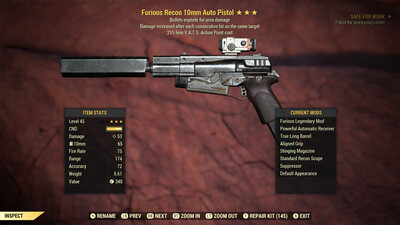 Furious Explosive 25 10mm Submachine Gun