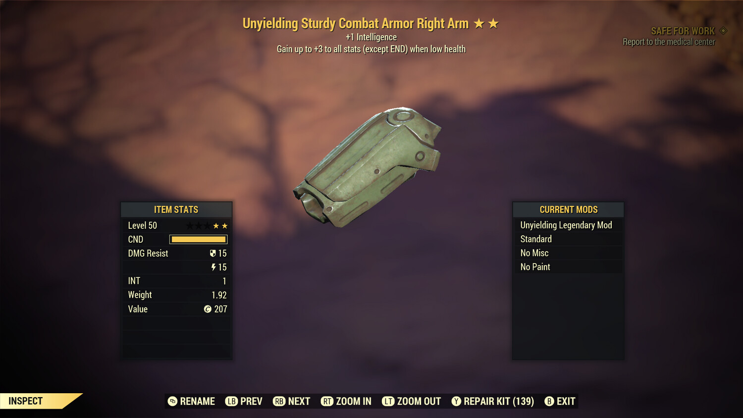 Unyielding 1I Combat RA