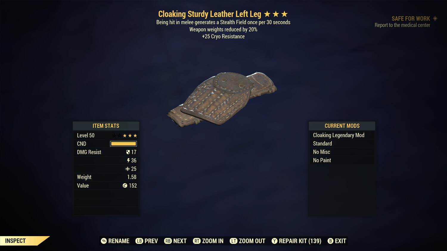 Cloaking Cryo/WWR Leather LL