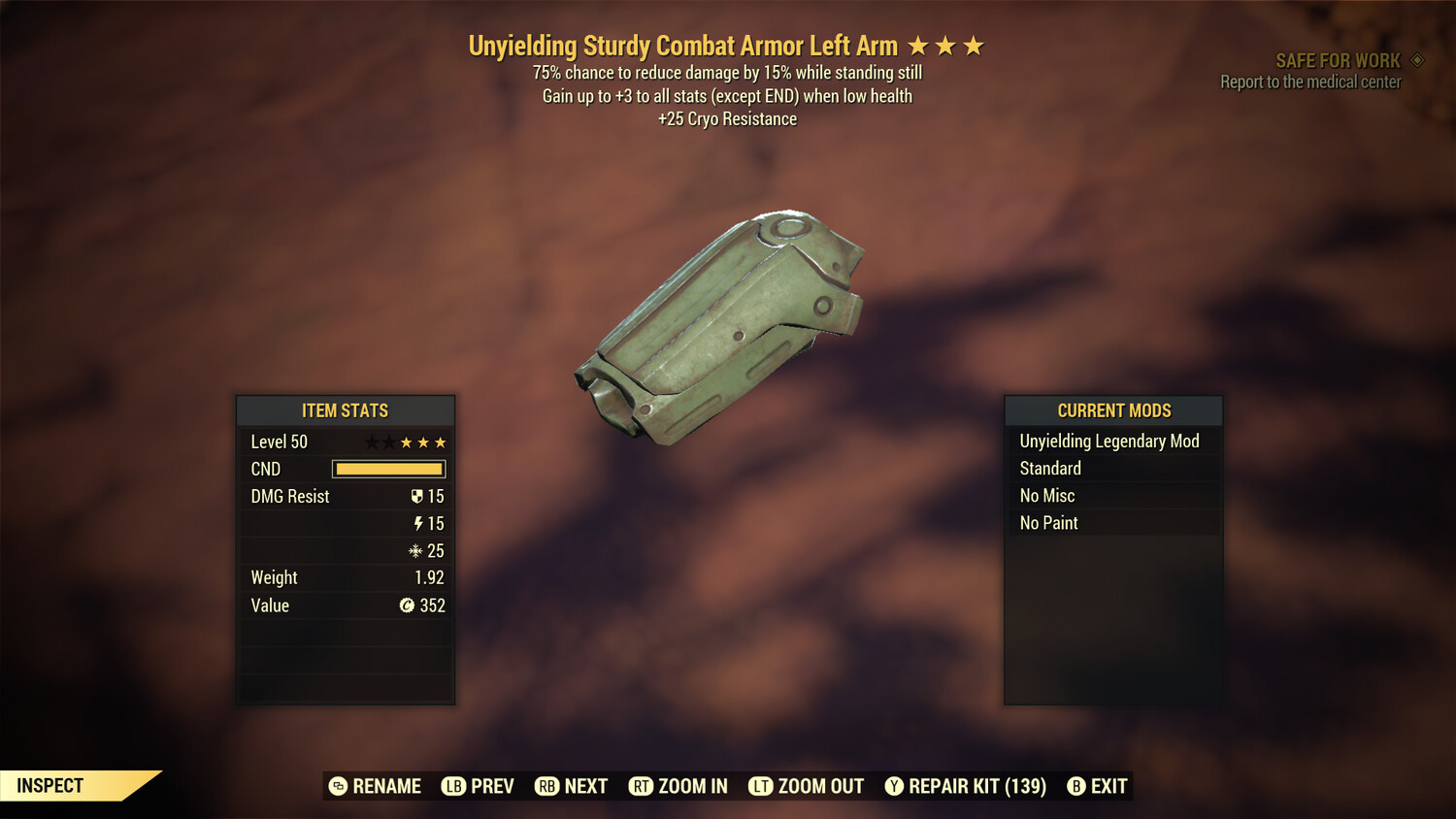 Unyielding Cryo/Sentinel Combat LA