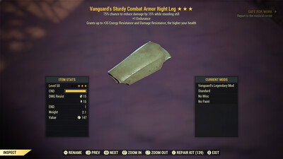 Vanguard 1E/Sentinel Combat RL