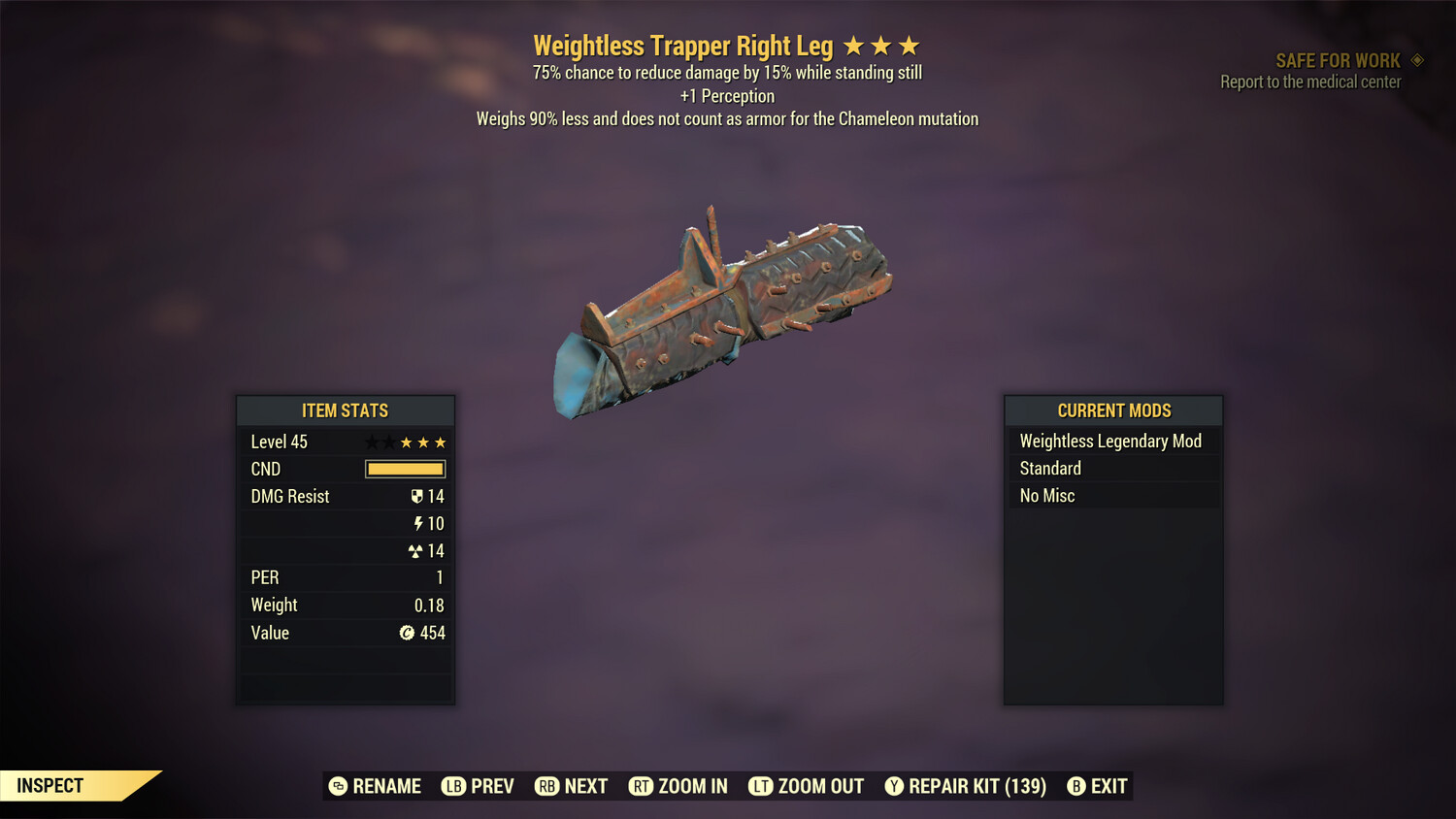 Weightless 1P/Sentinel Trapper RL