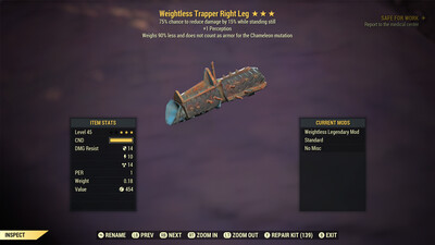 Weightless 1P/Sentinel Trapper RL