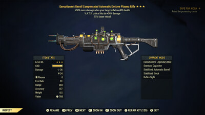 Executioners 50/15 Enclave Plasma Rifle With Flamer Mod
