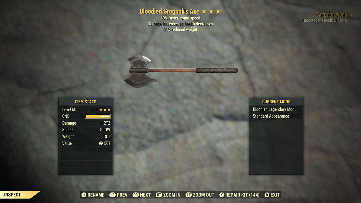 Bloodied SS/90 Grognak Axe