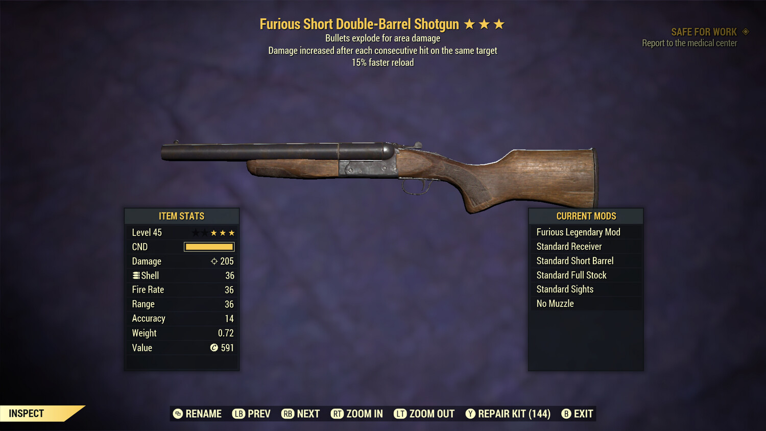 Furious Explosive 15 Double Barrel Shotgun
