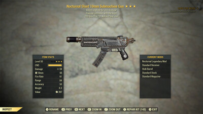 Nocturnal Explosive 25 10mm Submachine Gun