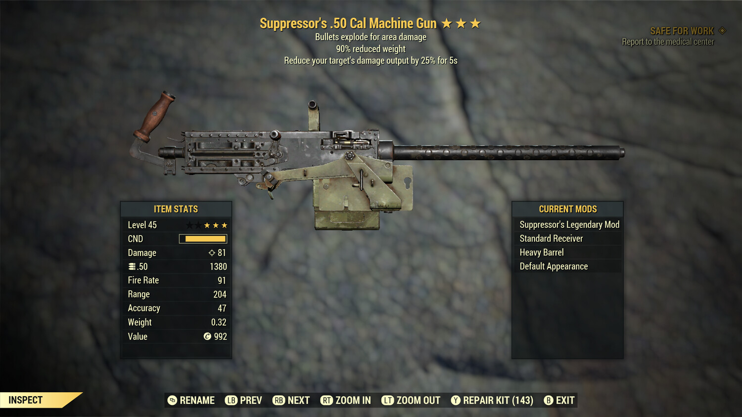 Suppressor Explosive 90 50-cal Machine Gun
