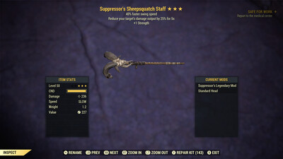Suppressor 1S/SS Sheepsquatch Staff