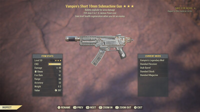 Vampire Explosive 25 10mm Submachine Gun