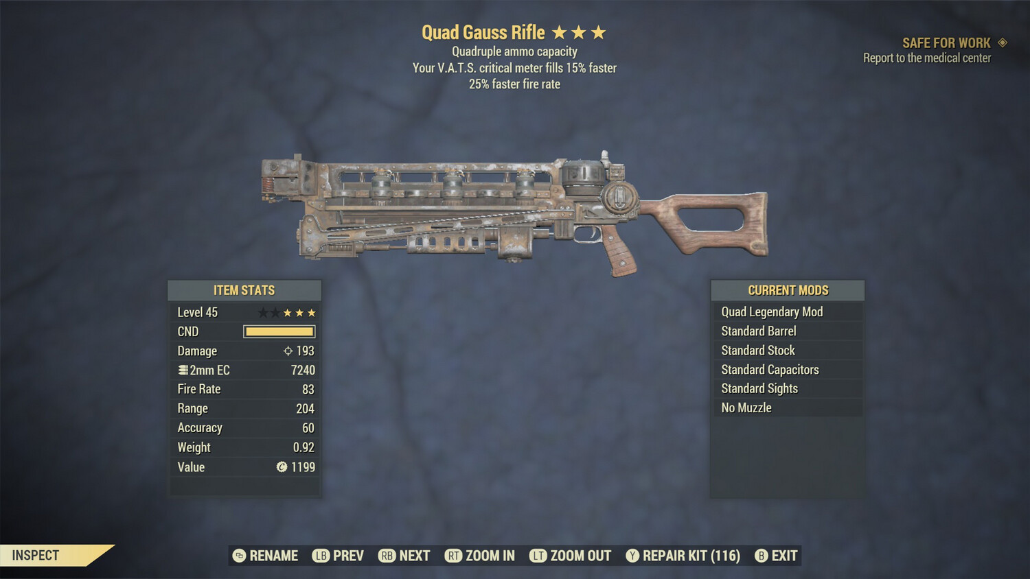 Quad 25/15 Gauss Rifle