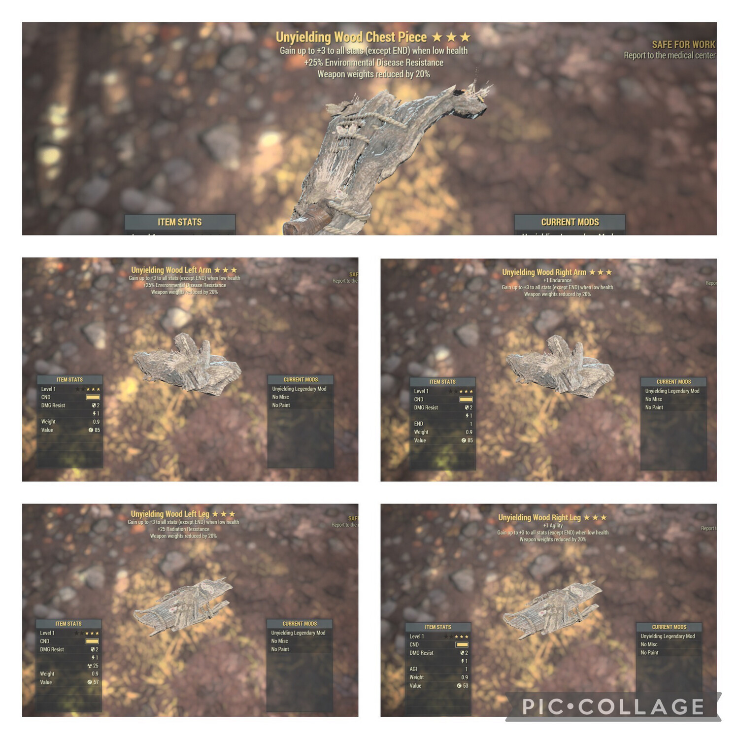 Unyielding Weapons Weight Reduction Lvl 1 Armor Set