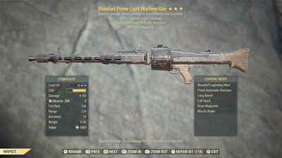 Bloodied Explosive 90 Light Machine Gun