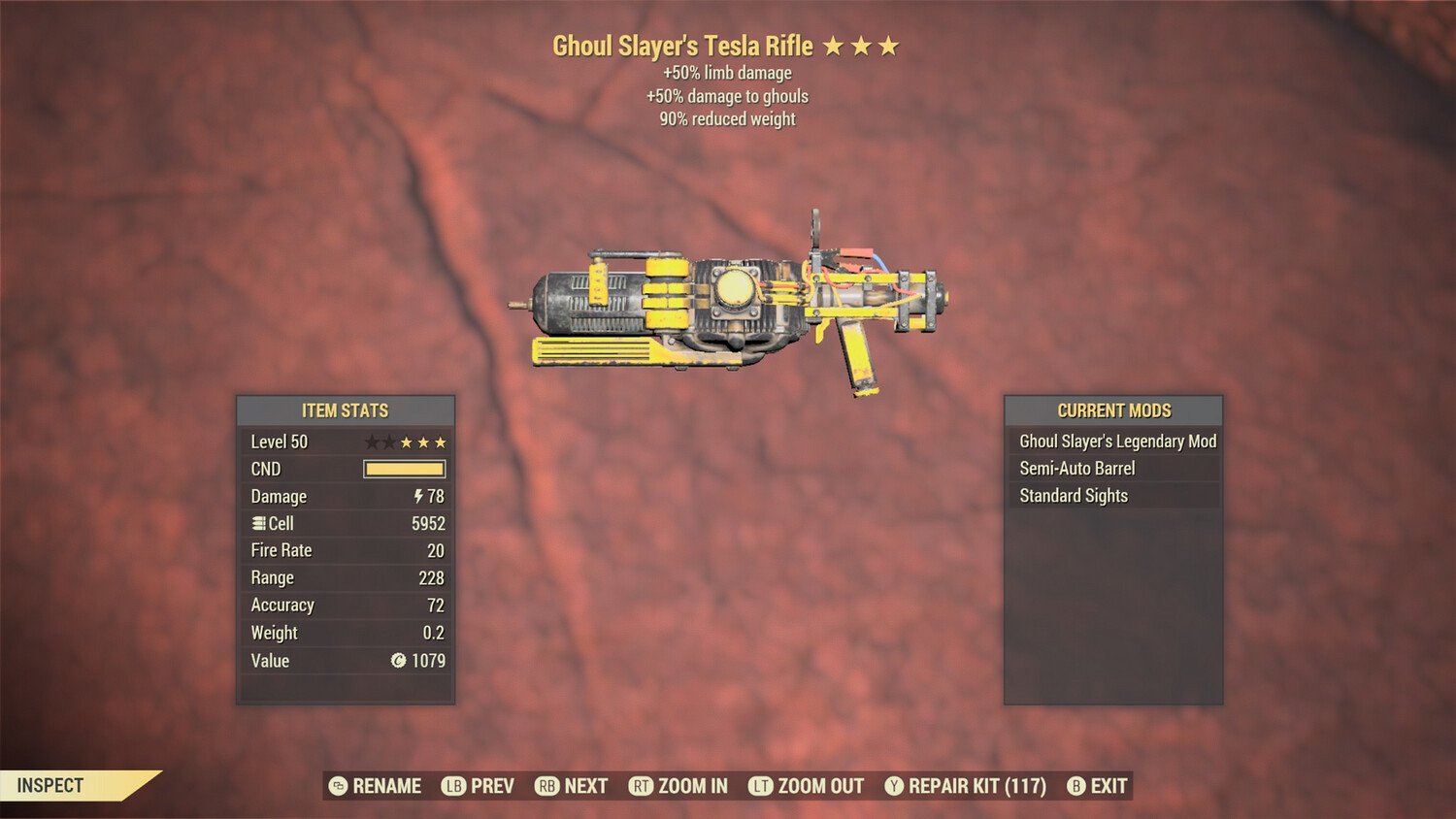 Ghoul Slayers 50/90 Tesla Rifle