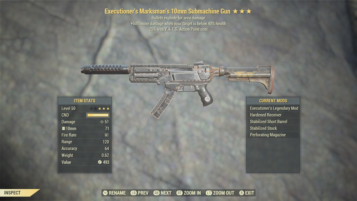 Executioners Explosive 25 10mm Submachine Gun