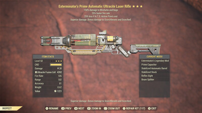 Exterminators 25/25 Ultracite Laser Rifle