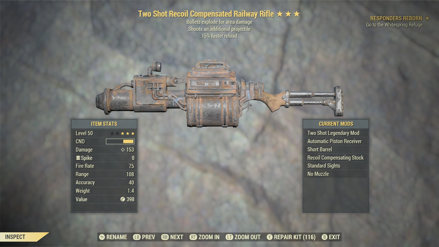 Two Shot Explosive 15r Railway Rifle