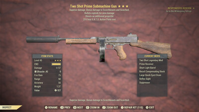 Two Shot Explosive 25 Submachine Gun