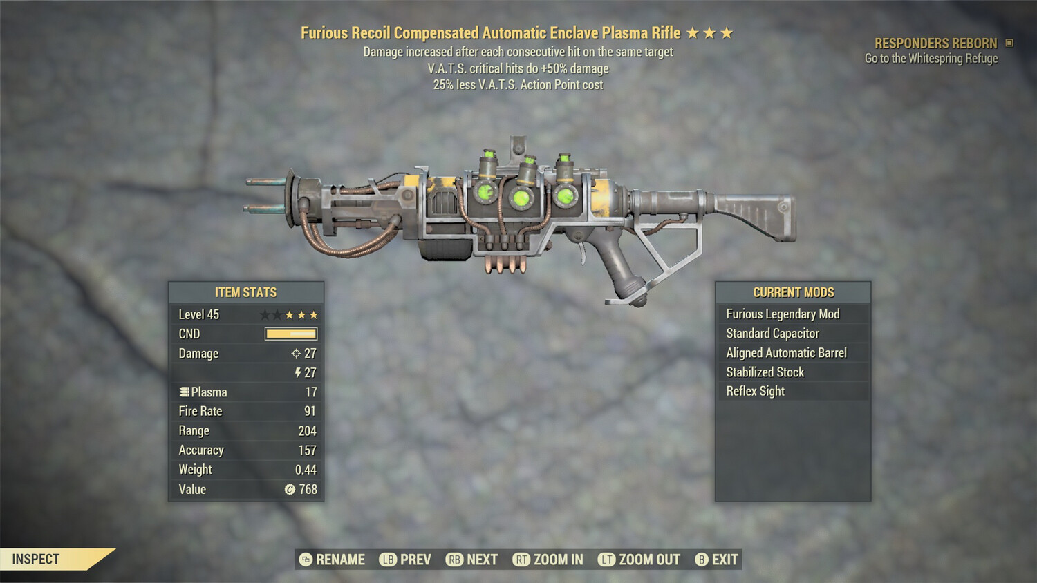 Furious 50/25 Enclave Plasma Rifle With Flamer Mod Included