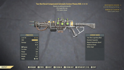 Two Shot 25/15 Enclave Plasma Rifle With Flamer Barrel Mod Box