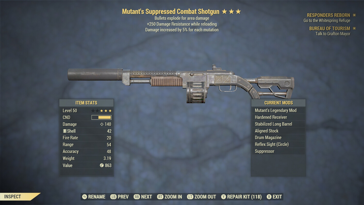 Mutant Explosive 250 Combat Shotgun