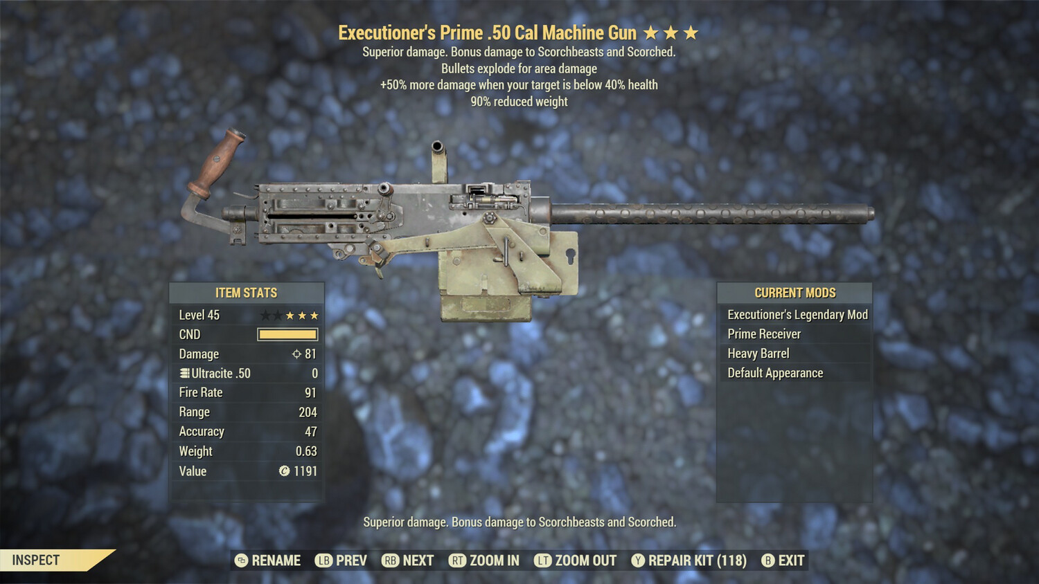 Executioners Explosive 90 50-cal Machine Gun