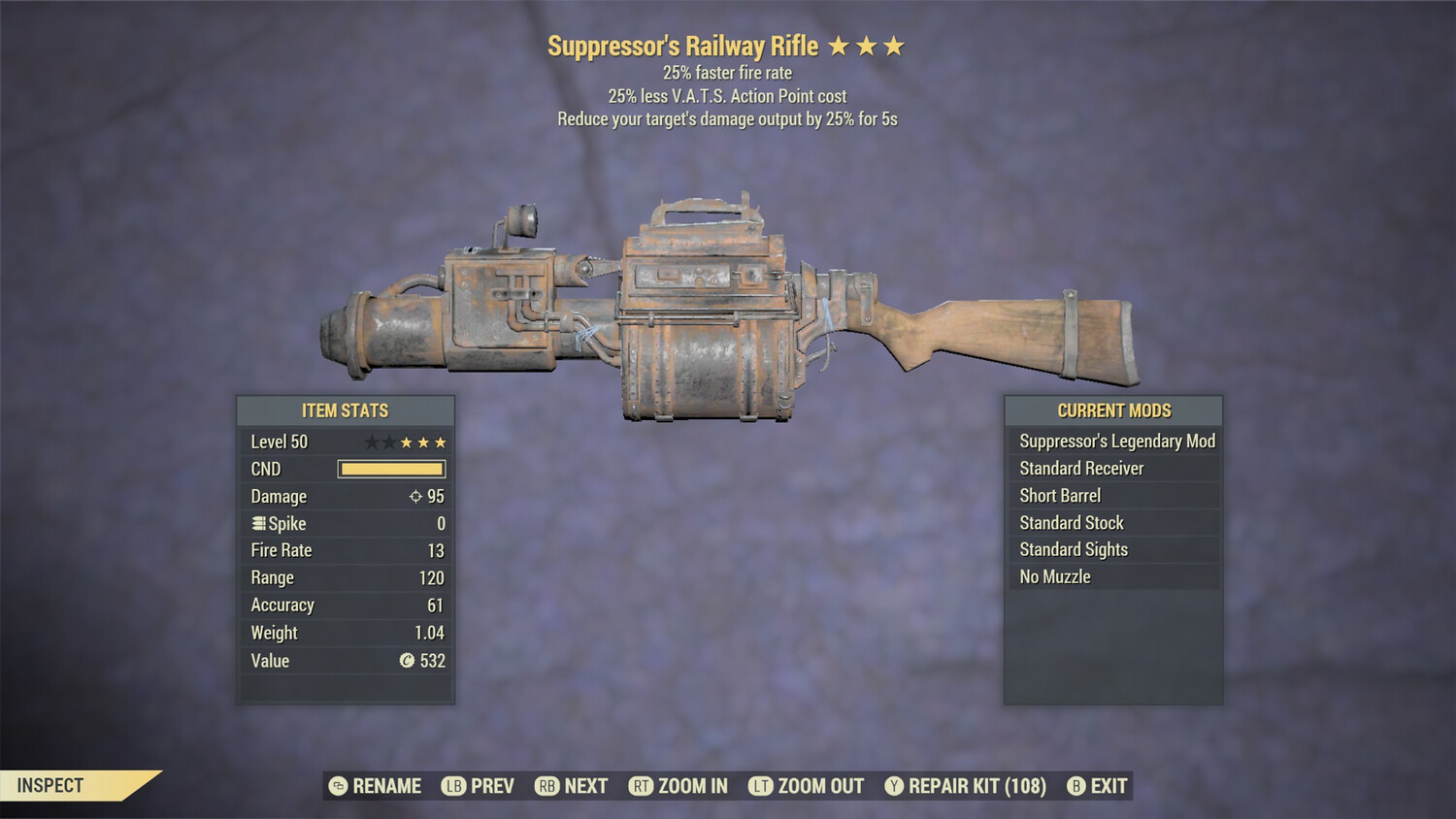 Suppressor 25/25 Railway Rifle