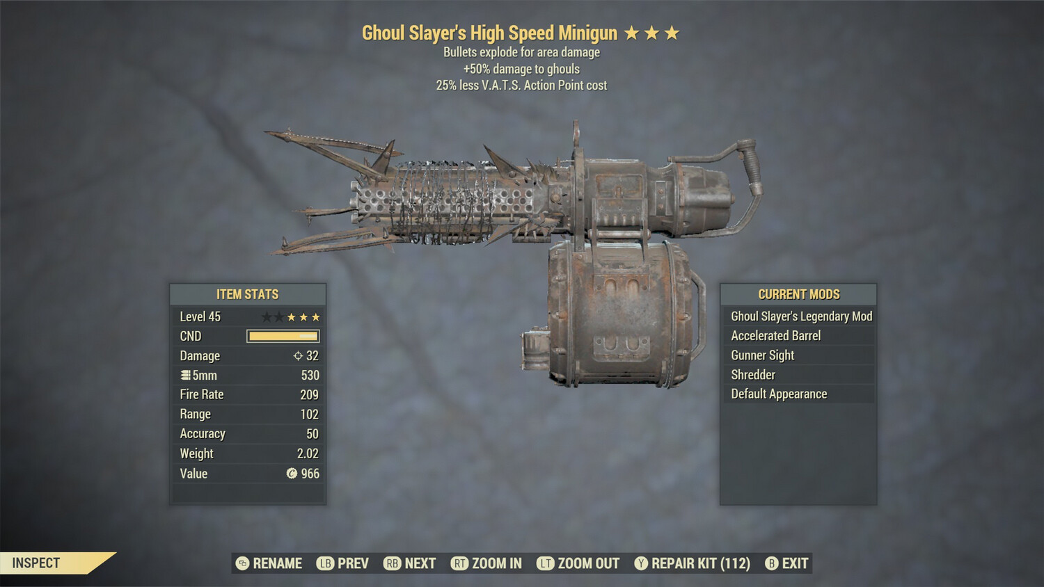 Ghoul Slayers Explosive 25 Minigun