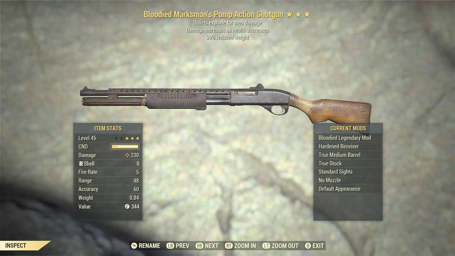 Bloodied Explosive 90 Pump Action Shotgun