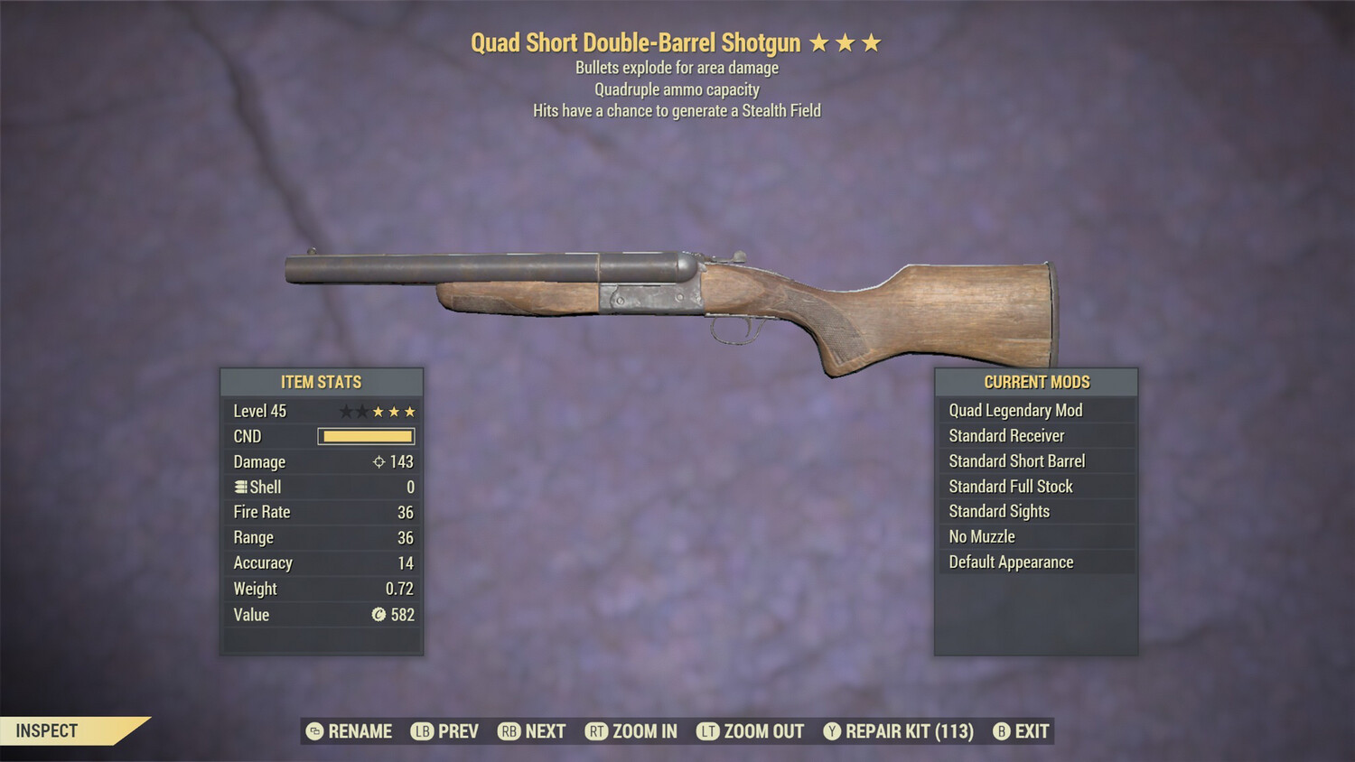 Quad Explosive Stealth Double Barrel Shotgun