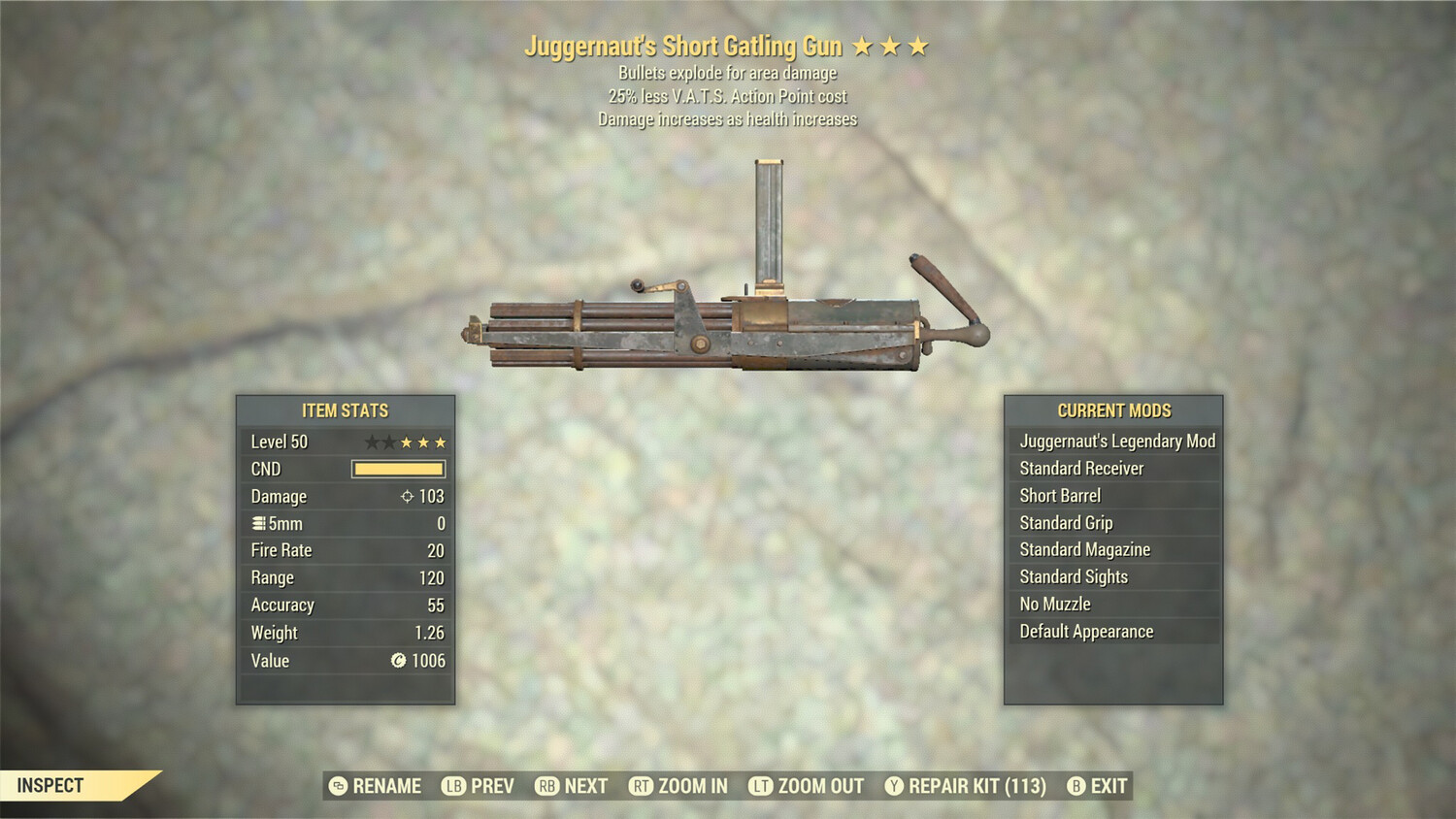 Juggernaut Explosive 25 Gatling Gun