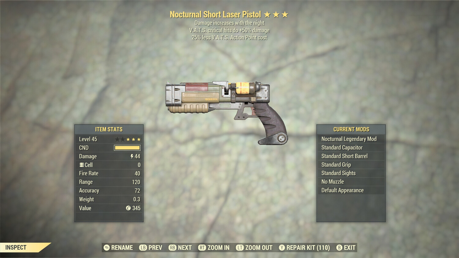 Nocturnal 50/25 Non Ultracite Laser Rifle