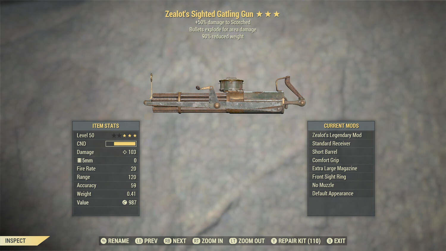 Zealots Explosive 90 Gatling Gun
