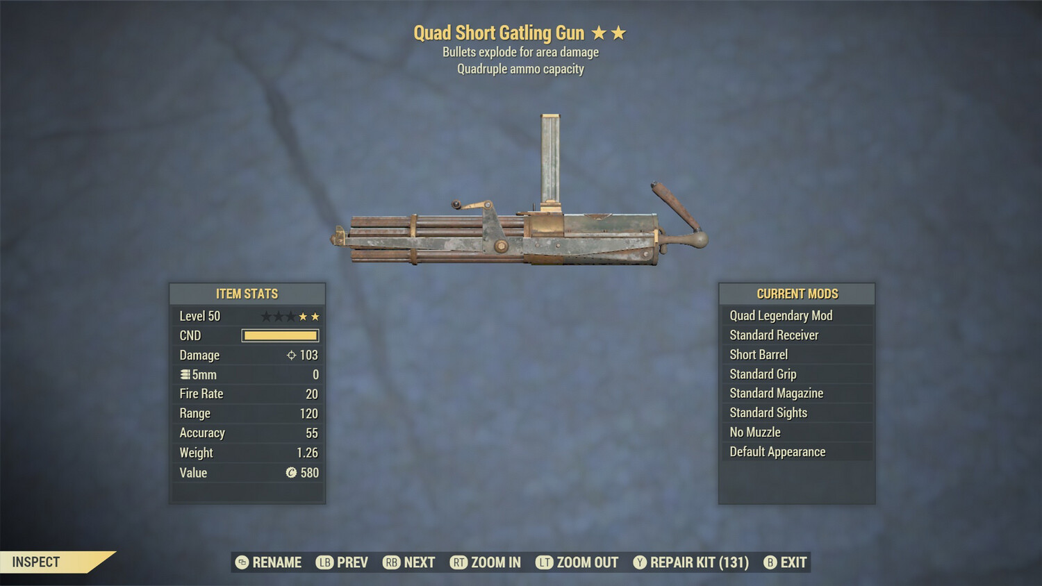 Quad Explosive Gatling Gun