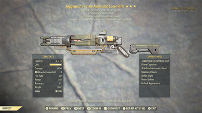 Juggernaut 25A/15c Non Ultracite Laser Rifle