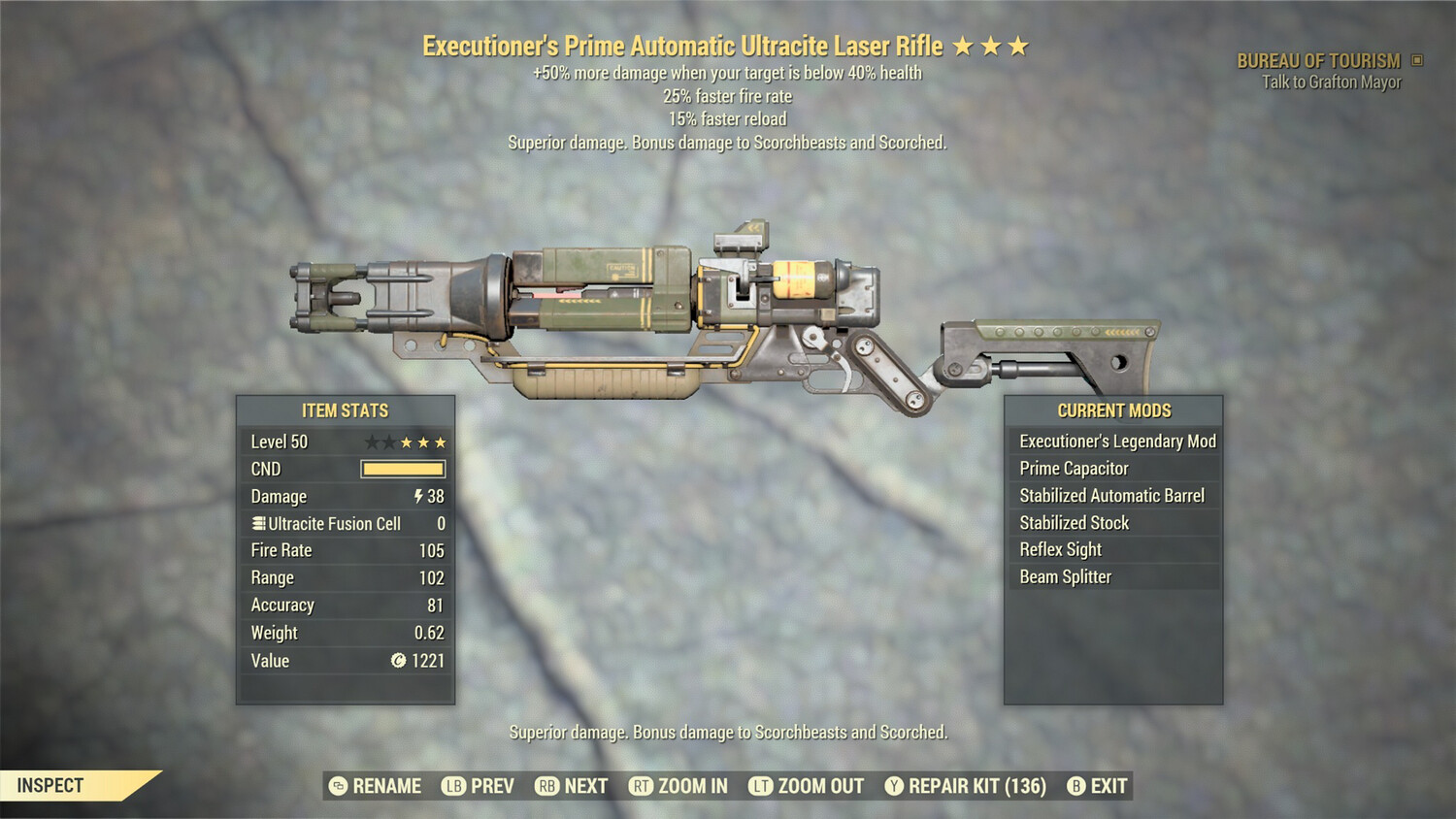 Executioners 25/15 Ultracite Laser Rifle